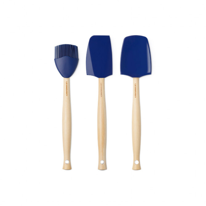 Set de 3 ustensiles en silicone Le Creuset Craft couleur azur