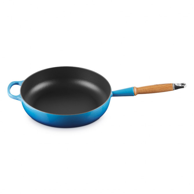 Luxe koekenpan met houten handvat Le Creuset