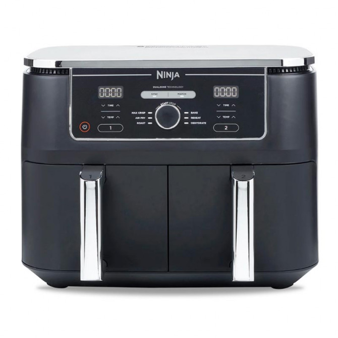 Ninja Foodi MAX Dual Zone 6-in-1 friteuse met twee compartimenten Ninja Foodi MAX Dual Zone, totale capaciteit 9,5 liter.