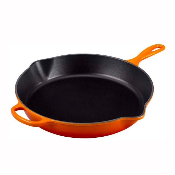 Frigideira skillet alta em ferro fundido Bamboo da Le Creuset