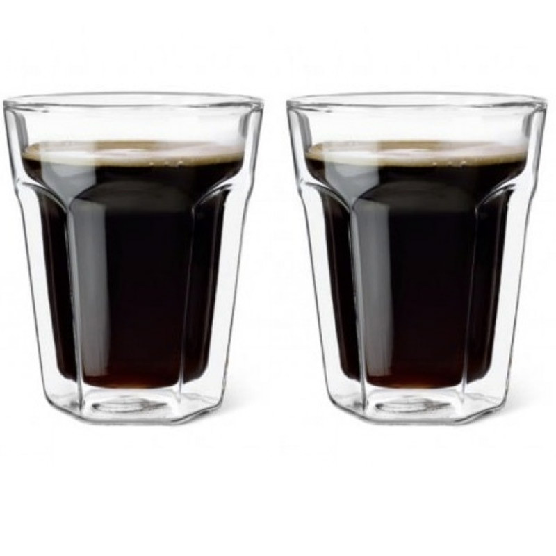 2 tasses en verre à double paroi pour le café cappuccino