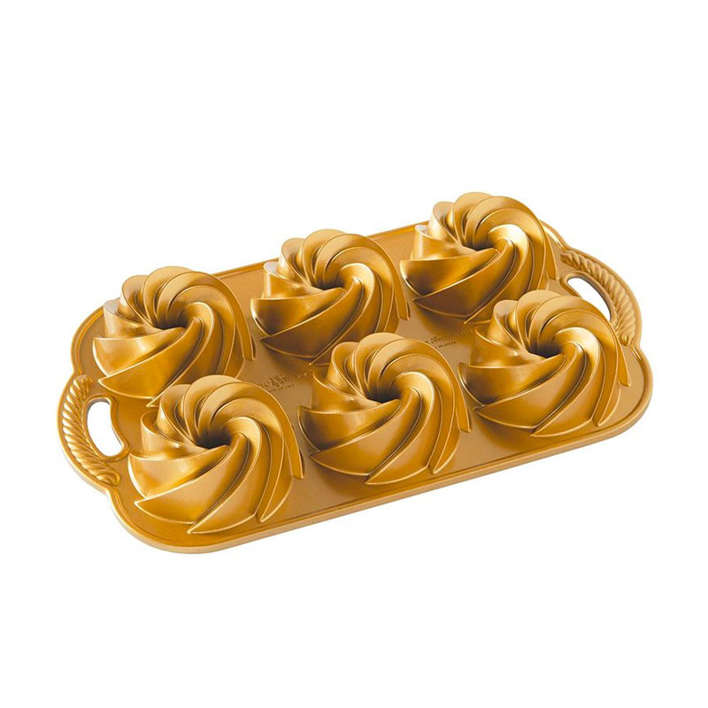 Molde 6 Mini Heritage Bundt de Nordic Ware dorado