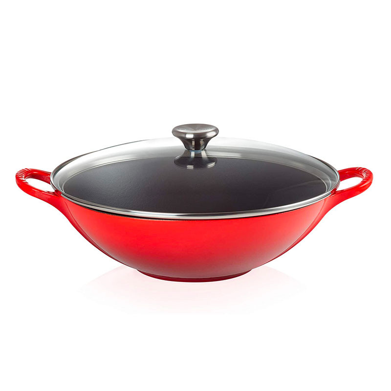 Le Creuset geëmailleerde gietijzeren wok 32 cm