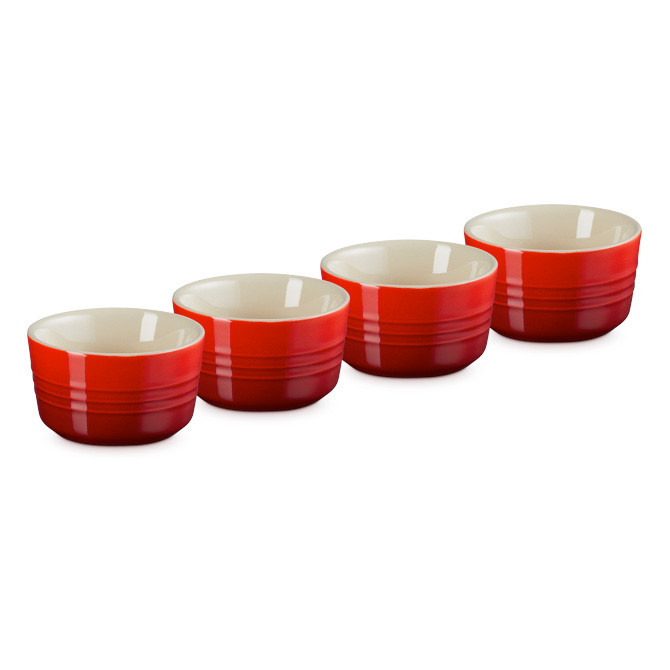 Set van 4 mini aardewerk kommen Le Creuset