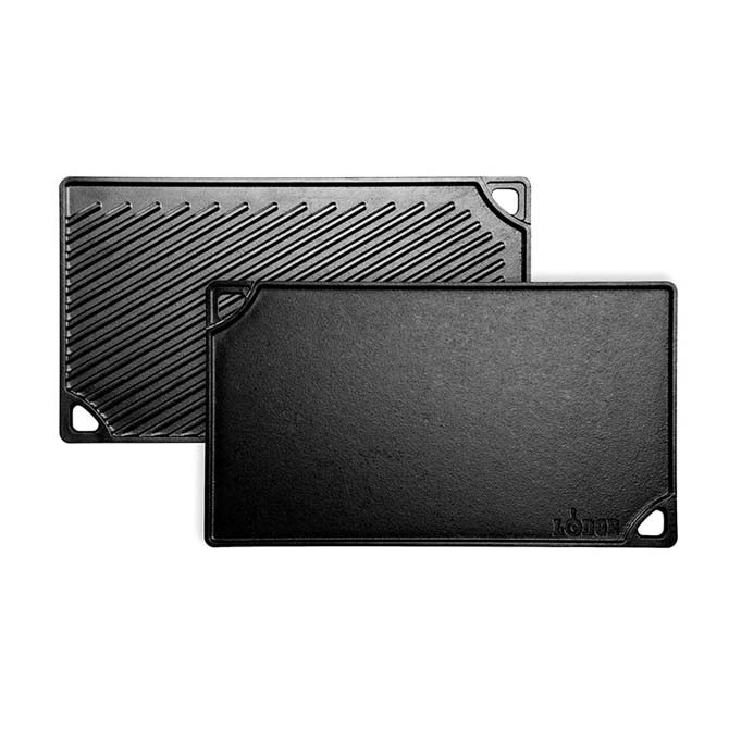 Plaque de cuisson en fonte 2 en 1: Grill et plancha