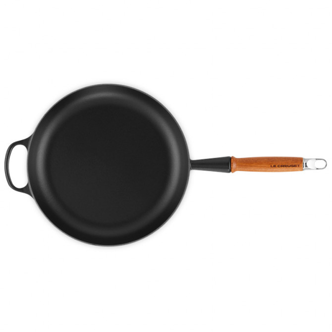 Padella in ferro Le Creuset Signature con manico in legno colore nero