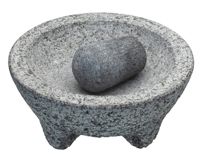 Mortero y pilón de piedra (granito)